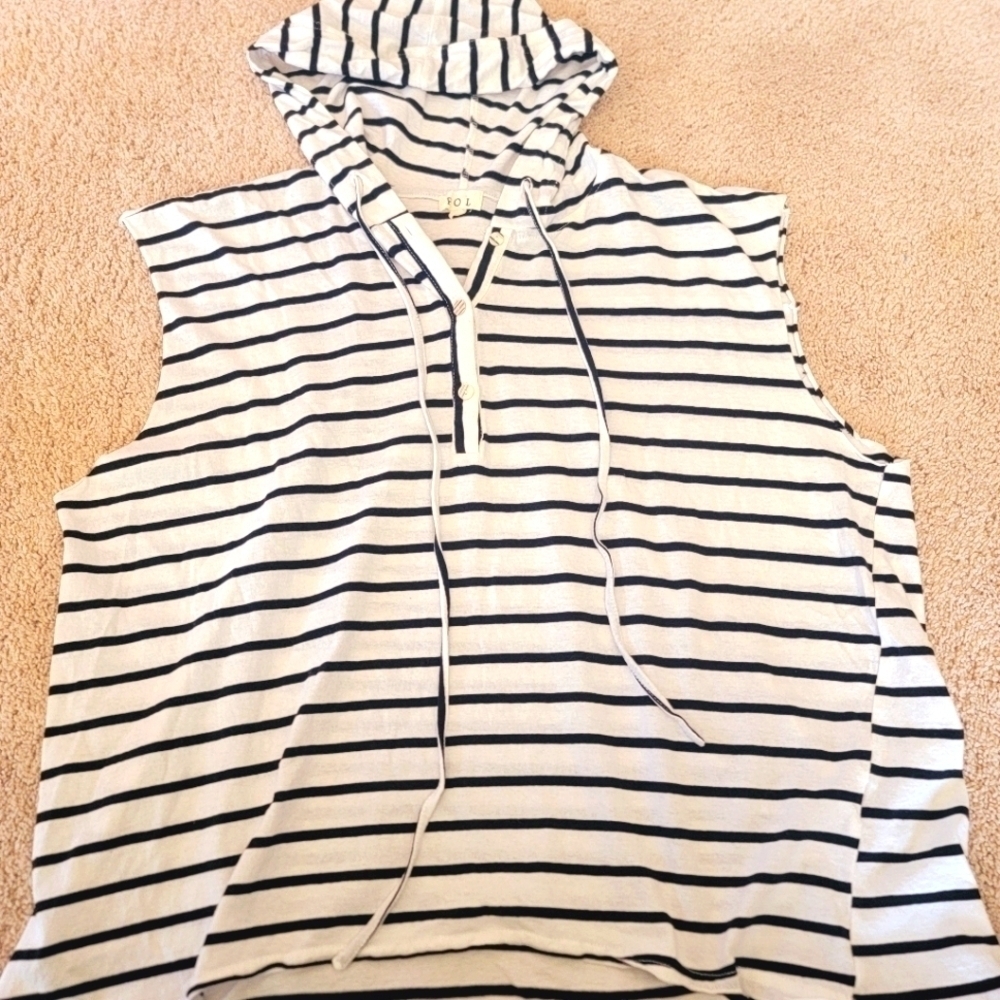 Pol Striped Hooded Top M